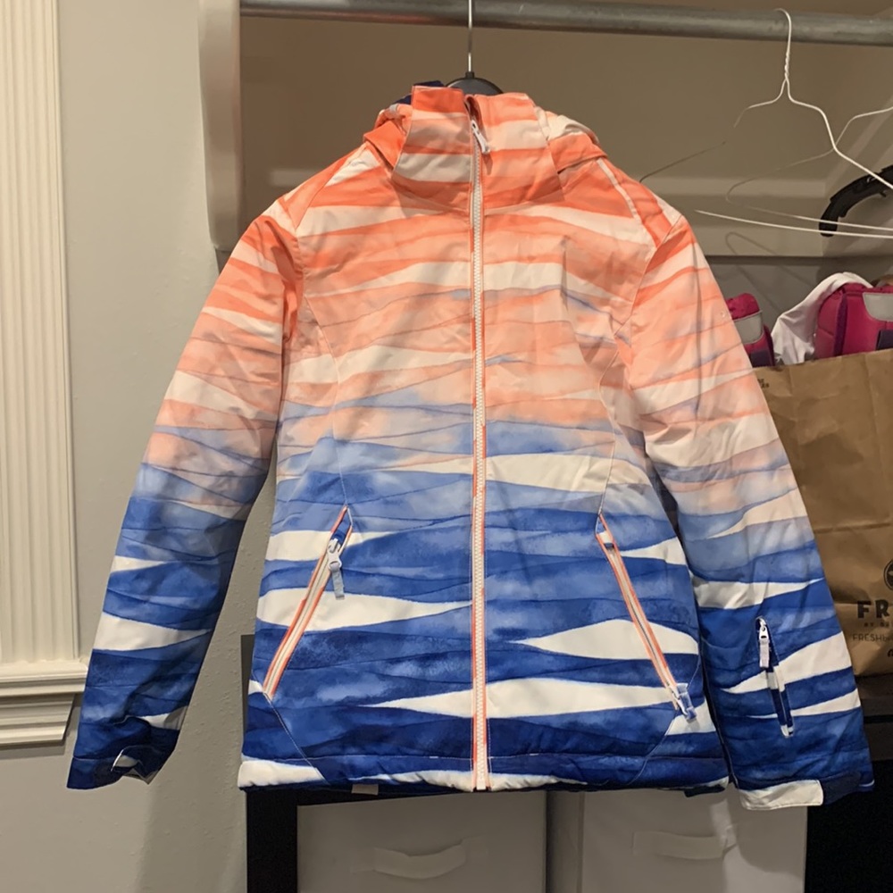 ROXY Pink and Blue ombré girls ski jacket